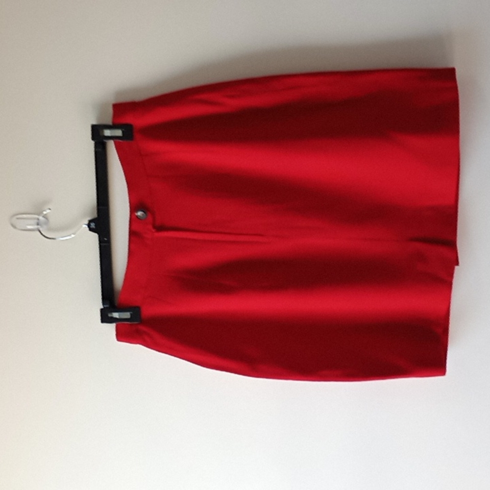 Tahari Women’s Red Mini Pencil Skirt Size L 100% Wool - Picture 2 of 11